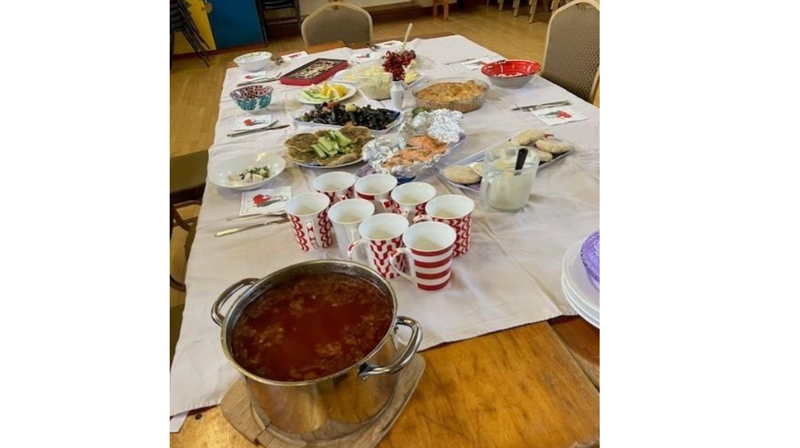 Table with delicious meal